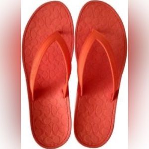 Orange Coach Flip Flops